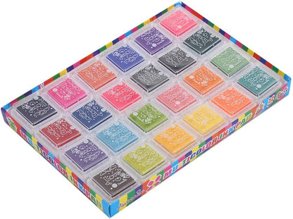 Set of 24 Colors 3 x 3cm Mini Craft Ink Pads for Paper Wood Fabric for Rubber Stamps