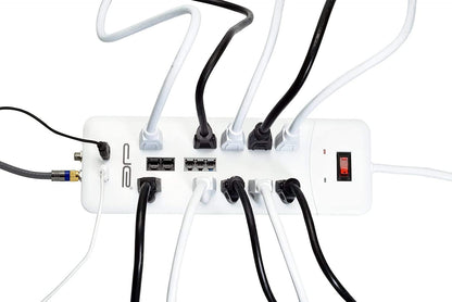 Digital Energy 10-Outlet Straight Plug 4050 Joules Heavy Duty Surge Protector (8 FT, WHT)