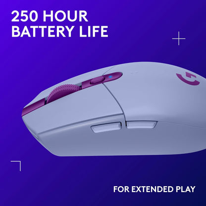 Logitech G305 Lightspeed Wireless Gaming Mouse + G733 Lightspeed Wireless Gaming Headset Bundle - Lilac