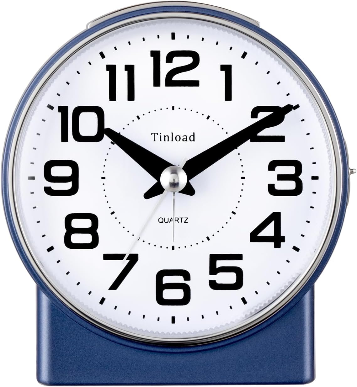 4.3" No Ticking Analog Alarm Clock,Silent Readable for Seniors,Easy to Set,Gradual Rise Alarm,Big Numbers,On/Off Switch on Side,Gentle Wake,Snooze,Lighted on Demand,Battery Operated,Blue