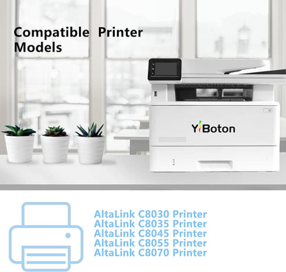 AltaLink C8030 C8035 C8045 Toner Cartridge Replacement for Xerox 006R01697 006R01698 006R01699 006R01700 Toner Use for Xerox AltaLink C8030 C8035 C8045 C8055 C8070 Printer (Black Cyan Magenta Yellow)