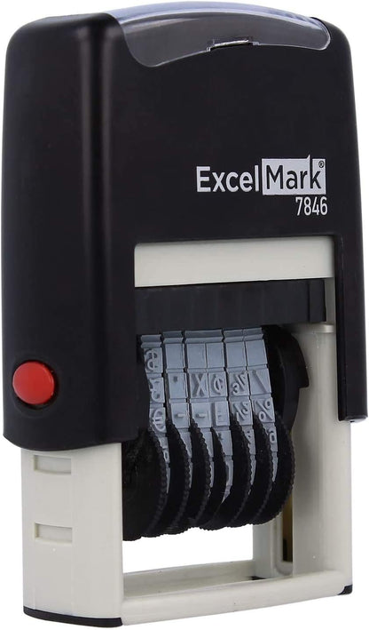 ExcelMark Number Stamp, Self Inking, Red Numbering Stamp, 6 Digit