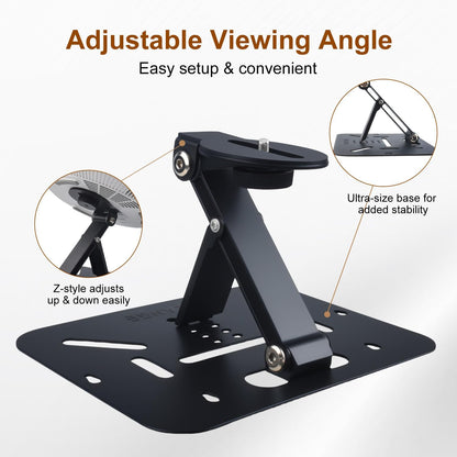 3-in-1 Projector Stand Table, Desk, Wall and Ceiling Mount with 1/4-Inch Screw, Foldable, Easy Setup, Compact Portable, Height Adjustable and Compatible with Most Projectors for Home,Outdoor,Office