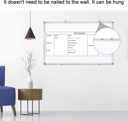 Dry Erase Board for Wall Aluminum Presentation Magnetic Whiteboard with Long Pen Tray, Wall-Mounted White Board for School, Office and Home (40"x30")