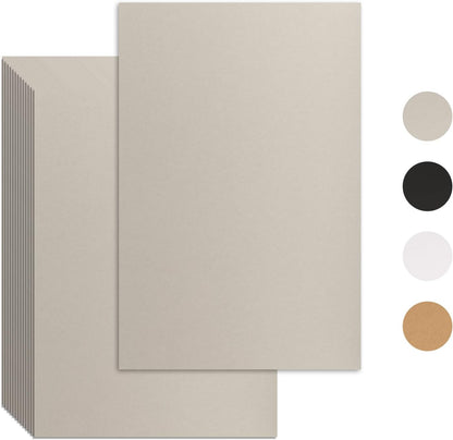 25 Pcs Book Board, Binder Board, Cover Board, Heavy Duty Chipboard for Book Binding, DIY Cardboard (Gray, 8.5 x 11 Inch 100PT)