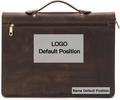 Personalized Genuine Leather Portfolio with Hidden Handle, Zippered Front Pocket, 8.5 x 11 Notebook Holder, Custom Engraved Business Legal Padfolio Travel Folio for Men Women, Dark Khaki