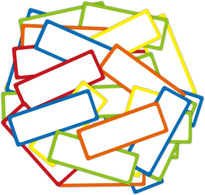 Colored Border Dry Erase Magnetic Labels 3.1x1.2 Inch, Reusable Magnetic Dry Erase Labels for Whiteboards，Pack of 40