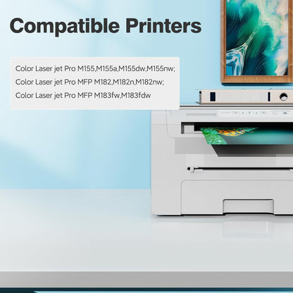 215A Toner Cartridges M183fw for HP 215A Toner cartridges 4 Pack, M183fw M182 M155 Toner cartridges, HP215A Toner 215 for HP Color Laser Jet Pro MFP M183fw M183fdw M182 M182n M182nw M155 M155a M155dw