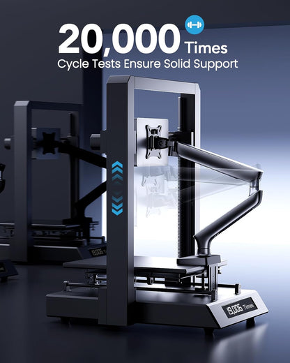 Single Monitor Mount for 13-40 Inch Screens up to 24 lbs, Ergonomic Adjustable Monitor Arm with Built-in USB 3.0 Hub, Space-Saving VESA Desk Mount for Home Office & Gaming, C-Clamp & Grommet Base