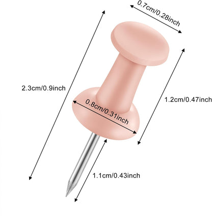 FUDAO FAMILY 300pcs Push Pins for Bulletin Board, Thumb Tacks for Wall Corkboard, Map Pins - Home Office School Craft Projects Plastic Head Steel Push Pin (Pink)