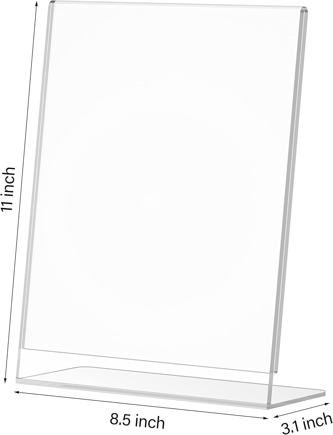 Relx Acrylic Sign Holder 8.5 x 11, Slant Back Acrylic Display Stand, Clear Frames Plastic Sign Holder for Store, Restaurant (12 Pack)