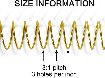 RAYSON 7.9mm Spiral Wire Coil Binding, 3:1 Pitch, 5/16" Metal Coils Spiral Binding 40 Sheets Capacity, Multicolor & Pack of 100