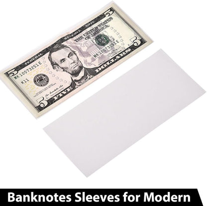 G-PLUS Clear Dollar Bill Holders for Collectors,100 Soft Ultra Thin Holders for Modern US Currency Protector Slab Holder Banknote Stamp Paper Souvenirs Storage