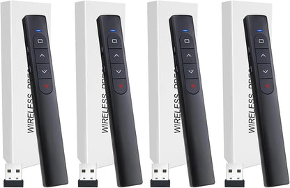（4 Units） Wireless Presenter Remote, Presentation Clicker with Hyperlink & Volume Remote Control PowerPoint Office Presentation Clicker for Keynote/PPT/Mac/PC/Laptop
