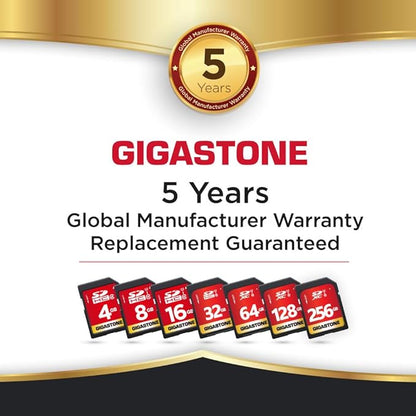 GIGASTONE 128GB SD Card UHS-I U1 Class 10 SDXC Memory Card Full HD Video for Canon Digital Camera, Full-Sized SD Card, with 1 mini case