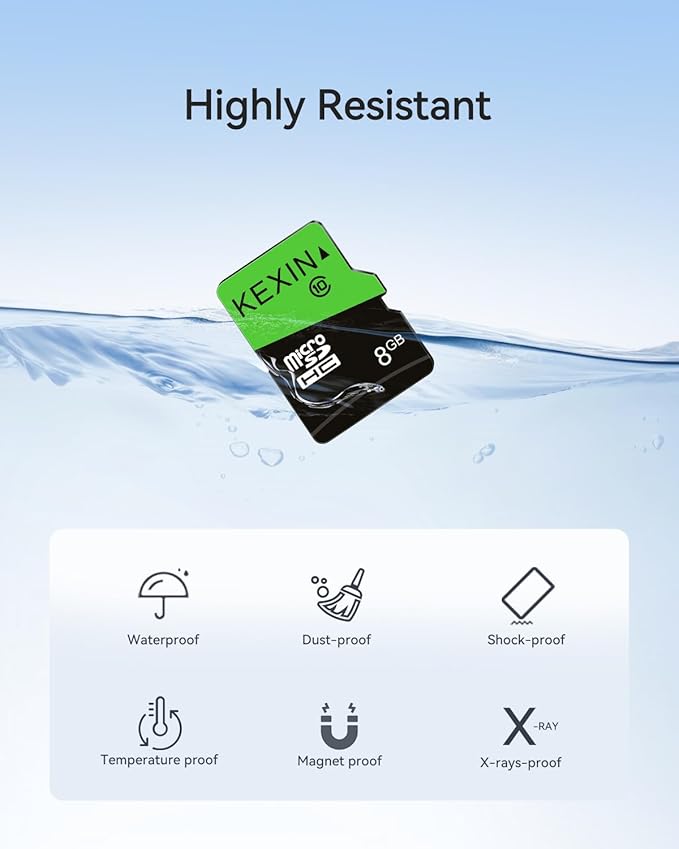 KEXIN 8GB Micro SD Card 10 Pack with SD Adapter microSDHC Memory Card UHS-I C10 Micro SD Card Full HD High Speed TF Card for Smartphone Tablet Action Camera Dash Cam Drone Game Console