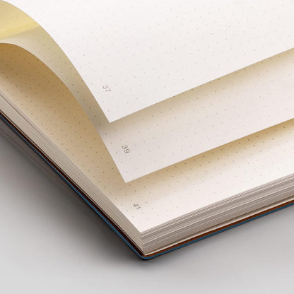 EMSHOI Dotted Journal Bullet Notebook,192 Numbered Pages B5 Large Dot Grid Composition Notebook with 100gsm Thick Dotted Paper, Softcover Leather, Inner Pocket, 7.48"x10.15"-LightBlue