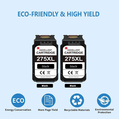 275XL Black Ink Cartridges (2-Pack)- Replacement for PG-275 Ink Cartridges for Canon Printers Compatible for TR4700 TR4720 TS3522 TS3722 TR4722 TS3500 TS3520 TS3720 TR4723 TR3700 TR4722