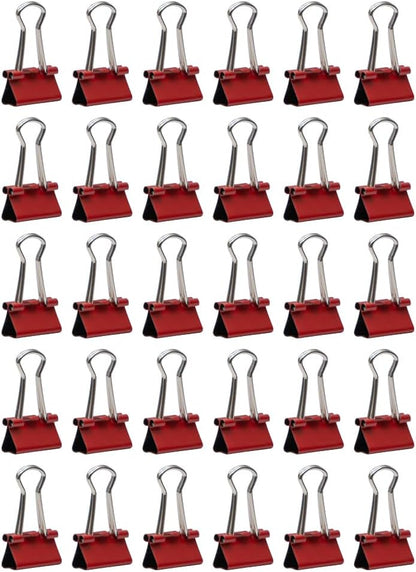 JAM PAPER Colorful Binder Clips - Extra Small - 3/5 Inch (15 mm) - Red Binderclips - 30/Pack