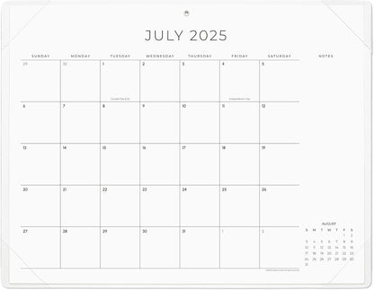 Cabbrix Simplified Desk Calendar 2025-2026 with Desktop Mat, Desk Pad Calendar Large 21" x 16-1/2" Covering July 2025 to June 2026, Monthly Desktop Calendar for Home School and Office (Beige)
