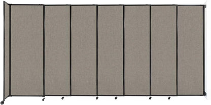 Wall-Mounted Sliding StraightWall Room Divider | Adjustable Widths | Locking Wheels | Room Separator | Up to 15'6" Wide x 7'6" Tall Warm Pebble Fabric Panels