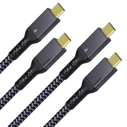 Maxonar 2 Packs 10FT Thunderbolt 4 Cable with 40Gbps Data Sync/240W Charging and 8K for Thunderbolt 4/3, USB4, and USB C Devices
