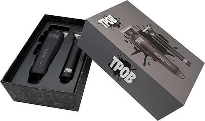 TPOB Slime 2 Ghost Black Clipper Trimmer Set Barber Hair Clippers for Men 6800 RPM with Rubber Case (Black)