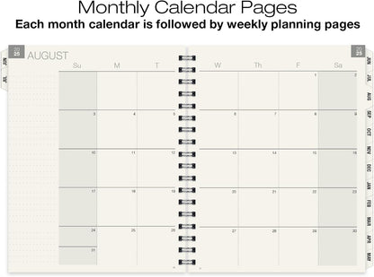 Global Printed Products Essential 8.5"x11" Monthly & Weekly 2025-2026 Planner - (8.5" x 11" - June 2025 Through July 2026)