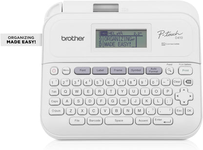 Brother P-Touch PT-D410 Home / Office Advanced Label Maker | Connect via USB to Create and Print on TZe Label Tapes up to ~3/4 inch, White