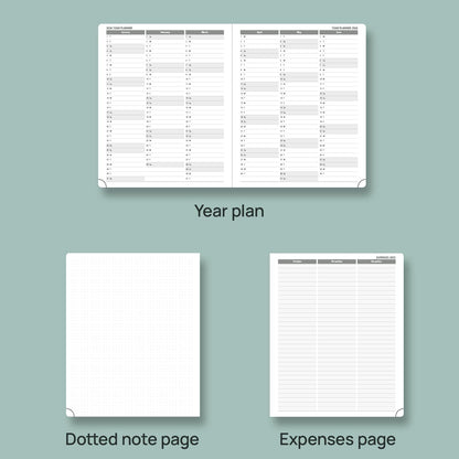 POPRUN Planner 2025-2026, (Large 8.5'' x 10.5'' Hard Cover) Academic Calendar (July 25-June 26) Daily Weekly and Monthly Appointment Book with Hourly Time Slots, Monthly Tabs, 100 GSM - Black