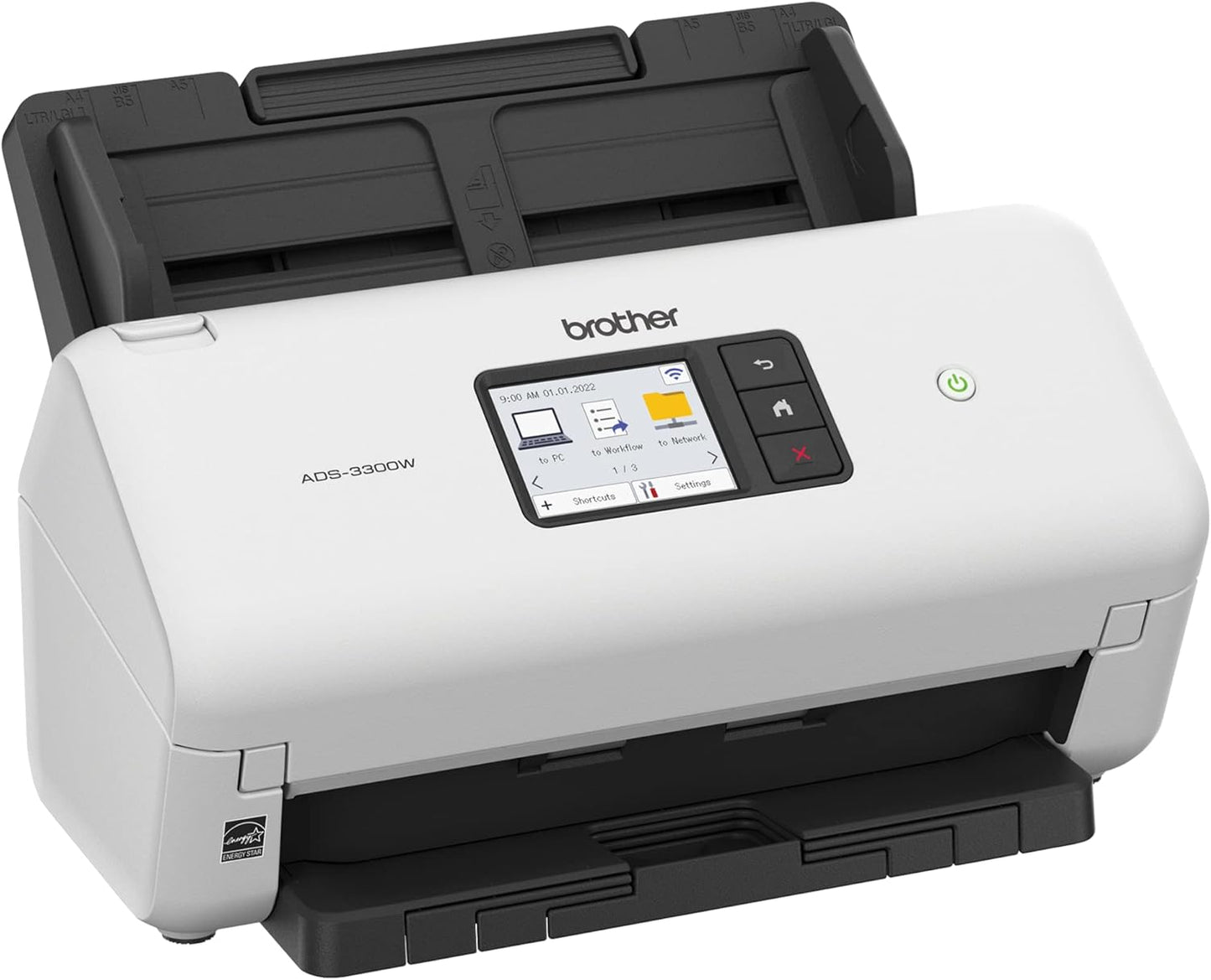 Brother ADS-3300W Wireless, High-Speed Desktop Scanner | 2.8-inch Touchscreen | Scans Up to 40ppm1