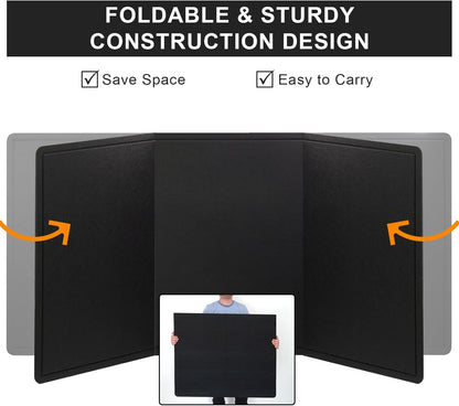 Extra Large Bulletin Board, 96 X 48 inches Cork Board with 30 Pushpin, 8' x 4' Felt Cork Board Notice Pin Board, Self-Adhesive Vision Board Mood Board Foldable Photo Board for Wall - Black