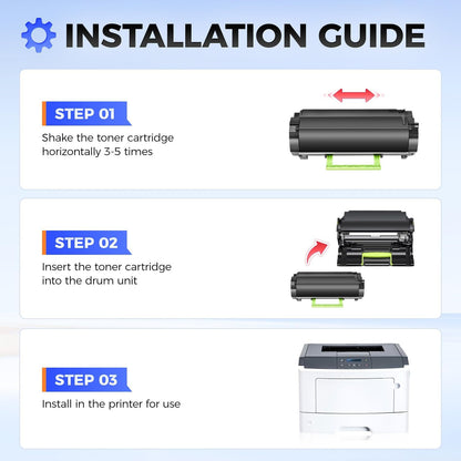 51B1000 Toner Cartridge with chip Black 1-Pack Replacement for Lexmark 51B1000 51B1H00 Toner Compatible with Lexmark MS317DN MS417DN MS517DN MS617DN MX317DN MX417DE MX517DE MX617DE Laser Printer Ink