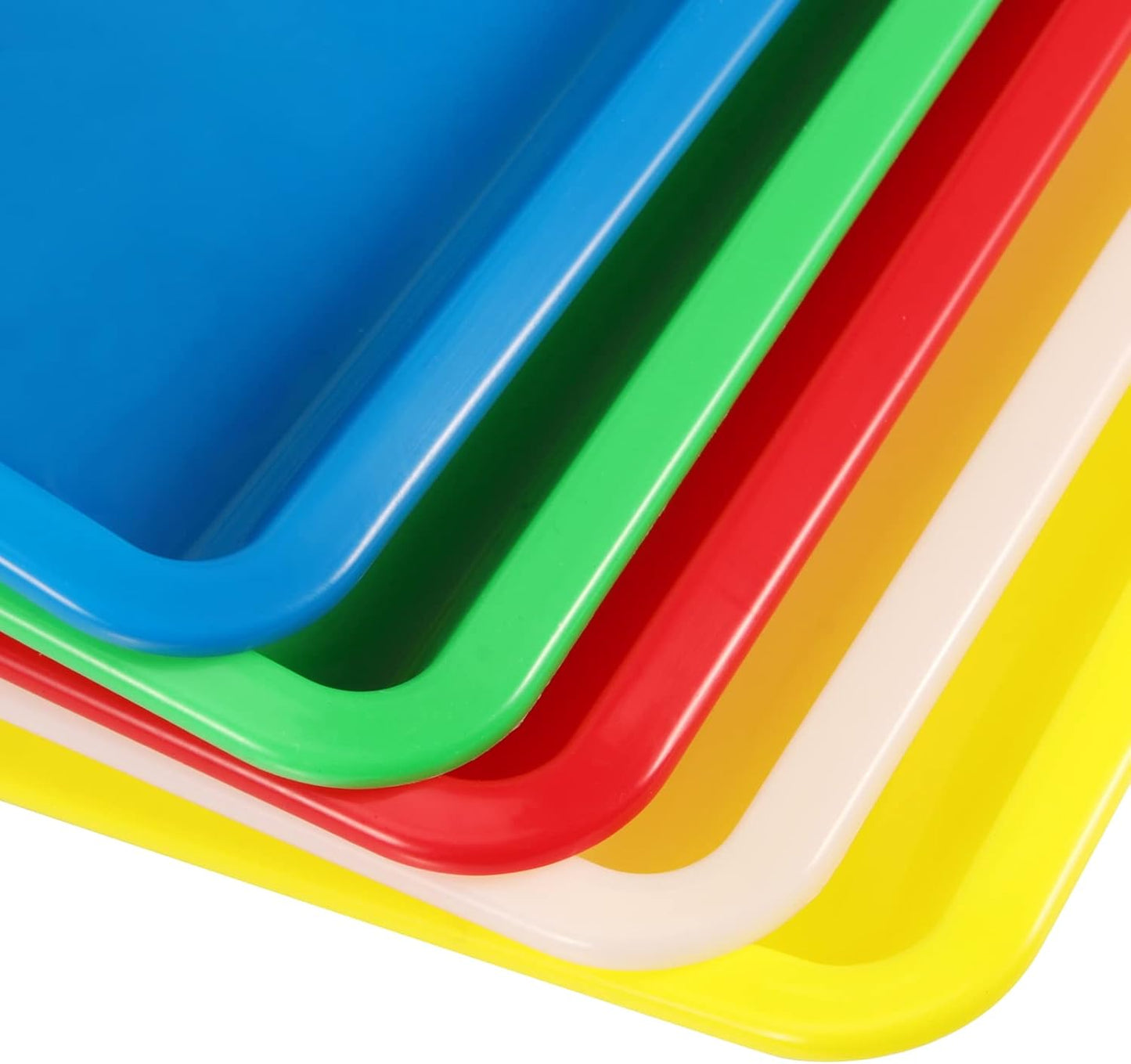 JOIKIT 20 Pack 10.8 x 8.3 Inch Multicolor Plastic Art Trays, Art and Crafts Organizer Tray, Activity Organizer Serving Tray for Beads, Painting, Blocks, DIY Project