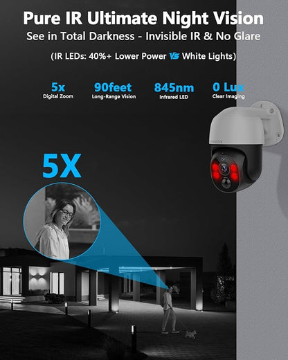 4K PT PoE Outdoor Wired Security Camera System Home Wired Cameras Video Surveillance