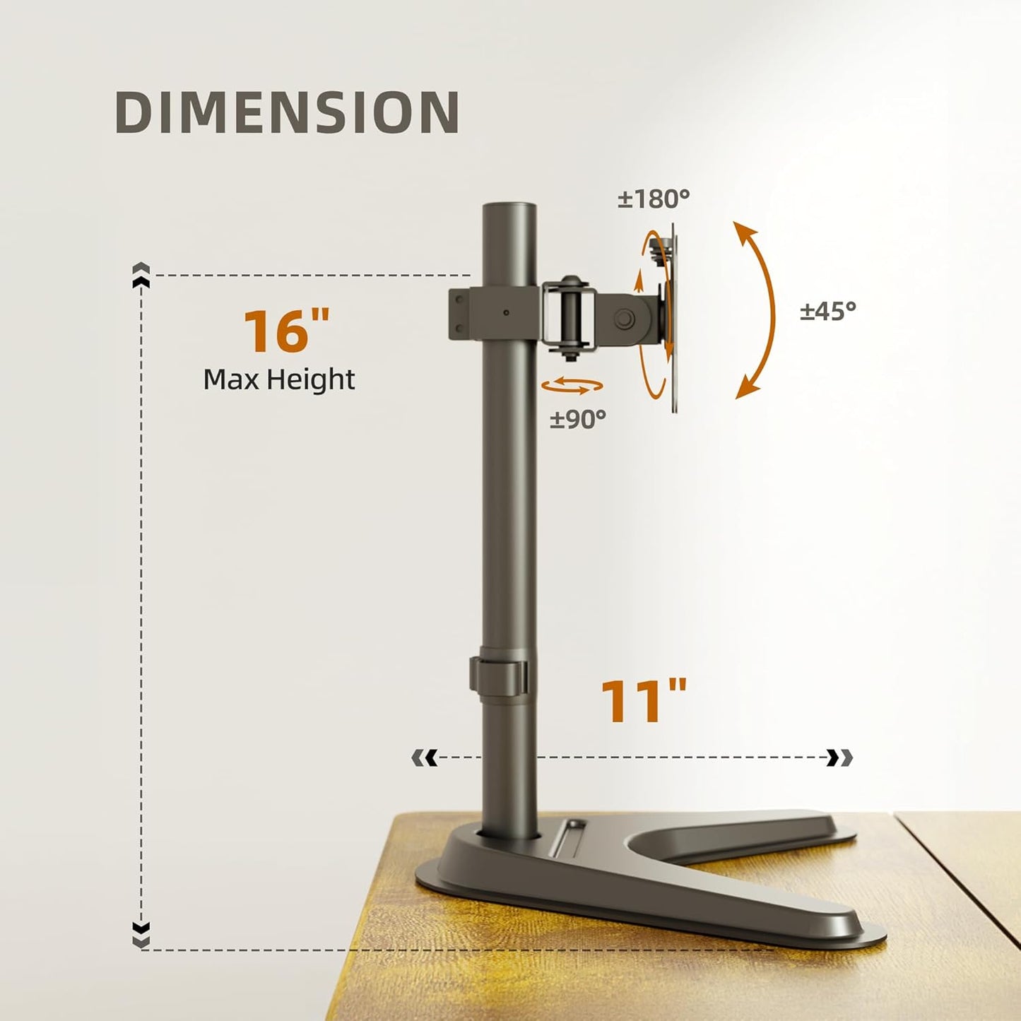 Claiks Monitor Mount, Ergonomic Adjustable Monitor Stand for Max 32 inch Screens, Adjustable Stand up to 20 lbs, VESA Mounting Holes 75&100mm, Black
