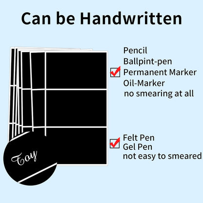 STARLIBOO Removable Colored Labels Stickers, 3X5 Inch Removable Large Label Stickers for Moving Boxes and Storage Bins- Waterproof- Tear Resistant (Black)