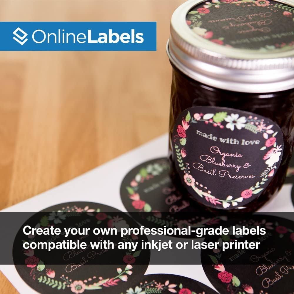 2.5 Inch Round Labels - Pack of 300 Circle Stickers, 25 Sheets - Inkjet/Laser Printer - Online Labels