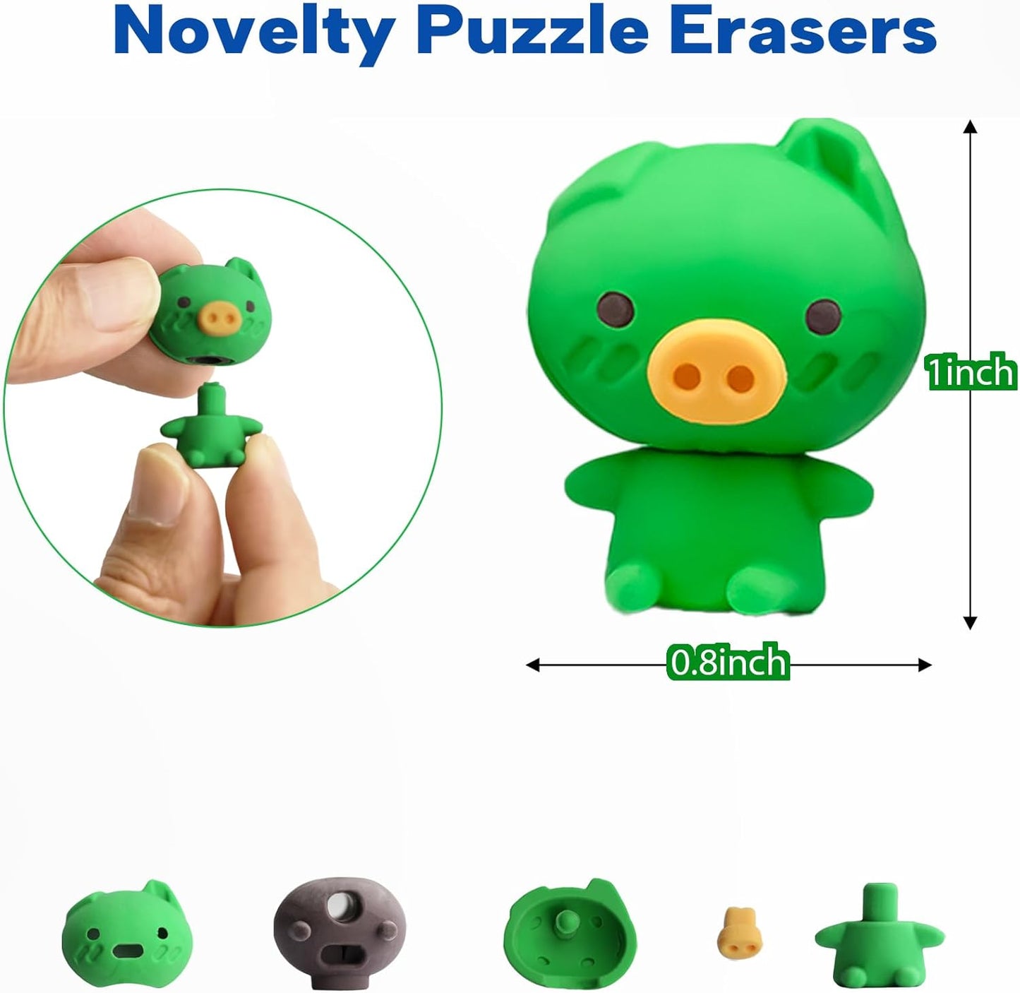 Animal Erasers for Kids, 45 Pcs Pencil Erasers Bulk Mini Animal Erasers Treasure Box Toys for Classroom Prizes School Supplies Party Favors