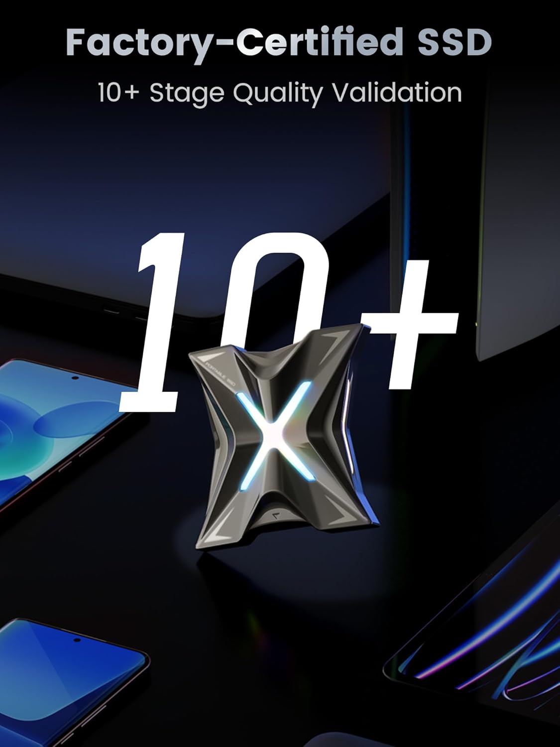 MOVE SPEED Magnetic 4TB Portable External SSD - 2000MB/s USB-C 3.2x2, PS5/PC/Smartphone Compatible Portable Drive, Compact Durable Storage for Gamers & Creators