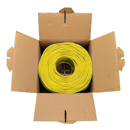 Dripstone CAT6 Ethernet Cable 1000ft Bulk Network LAN Wire 23AWG Solid UTP 550MHz High-Speed Internet Cable Gaming, Streaming, Office, Home Use, Pull Box, Cat6 Bulk, Stable Connectivity - Yellow