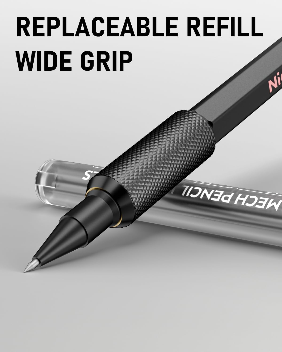 Nicpro 2mm Mechanical Pencils Set with Case, 12 Black Lead Refills,12 Colored Lead Refills, Erasers - MP2000 Weatherproof Metal Lead Holder, Heavy Duty Carpenter Pencil For Writing Drawing Woodworking