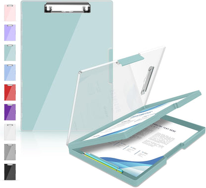 Sooez Clipboard with Storage, Heavy Duty Cleaview Clip Boards 8.5x11 with Dual Storage, Dry Erase Plastic Nursing Clipboard, High Capacity Clipboards Folder for Teacher Nurse, School & Office Supplies