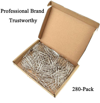 HAHIYO Paper Clips Sturdy 1.3”(33mm) Length 280 Pack Paperclips Heavy Duty Tight Grip Rust Proof Reusable Metal Bright Silver for Home Office School