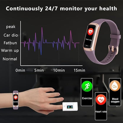 Fitness Tracker with 24/7 Blood Oxygen Heart Rate and Sleep Monitor,IP68 Waterproof,1.10''AMOLED Touch Color Screen,Step Counter Health Activity Trackers for Women Men (Bordeaux)