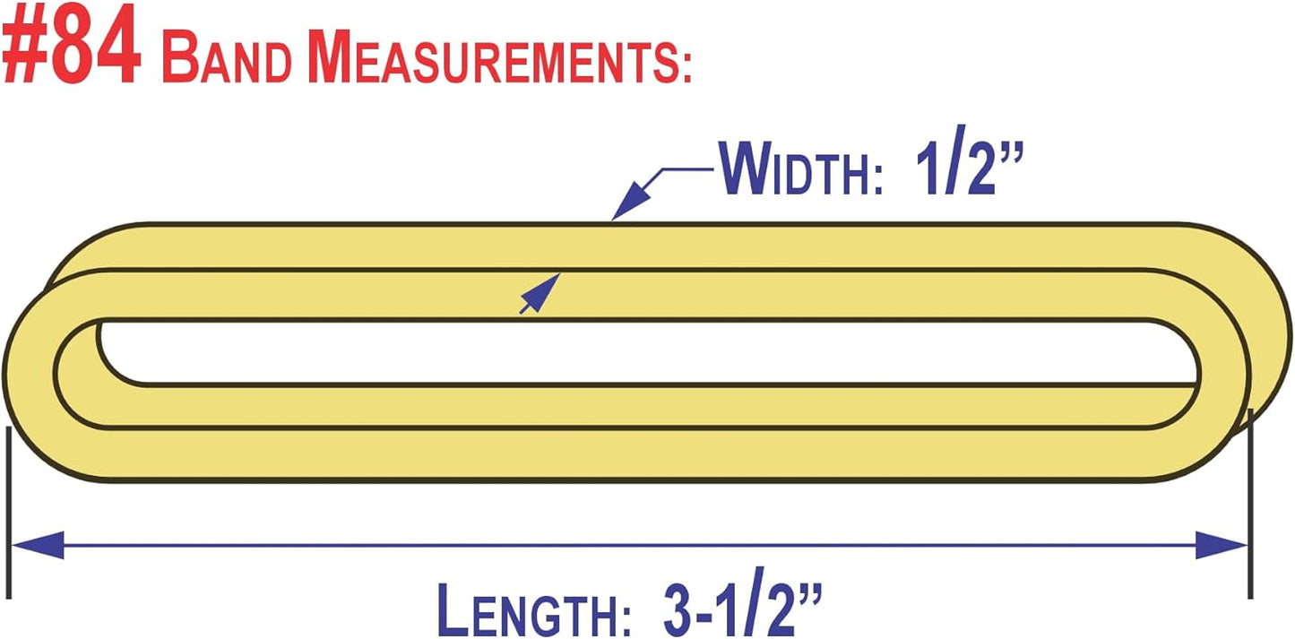 3-1/2" x 1/2'' - Size #84 - Rubber Band Depot - Wide Bands - Everyday Rubber Bands, Business Bands - Approximately 40 Per Bag - 1/4 Pound Bag