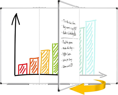 XBoard 118 x 48 Inch Magnetic Dry Erase Board, Oversized Foldable Whiteboard with Marker Tray 10' x 4' | Aluminum Frame