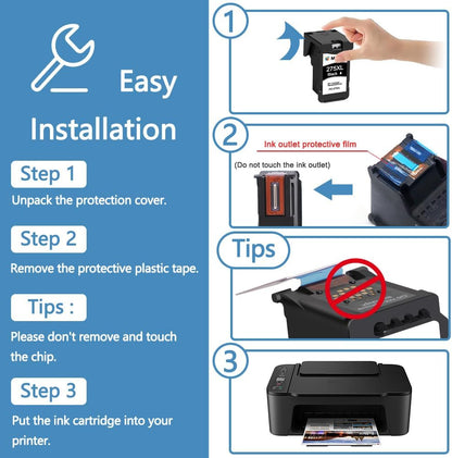 MxVol PG-275XL Black Ink Cartridge Remanufactured Replacement for Canon 275 275XL PG-275XL PG-275 XL Black Ink for PIXMA TR4720 TS3522 TS3500 TR4700 TR4722 TS3520 TS3722 Printer Ink Cartridges, 1Pack