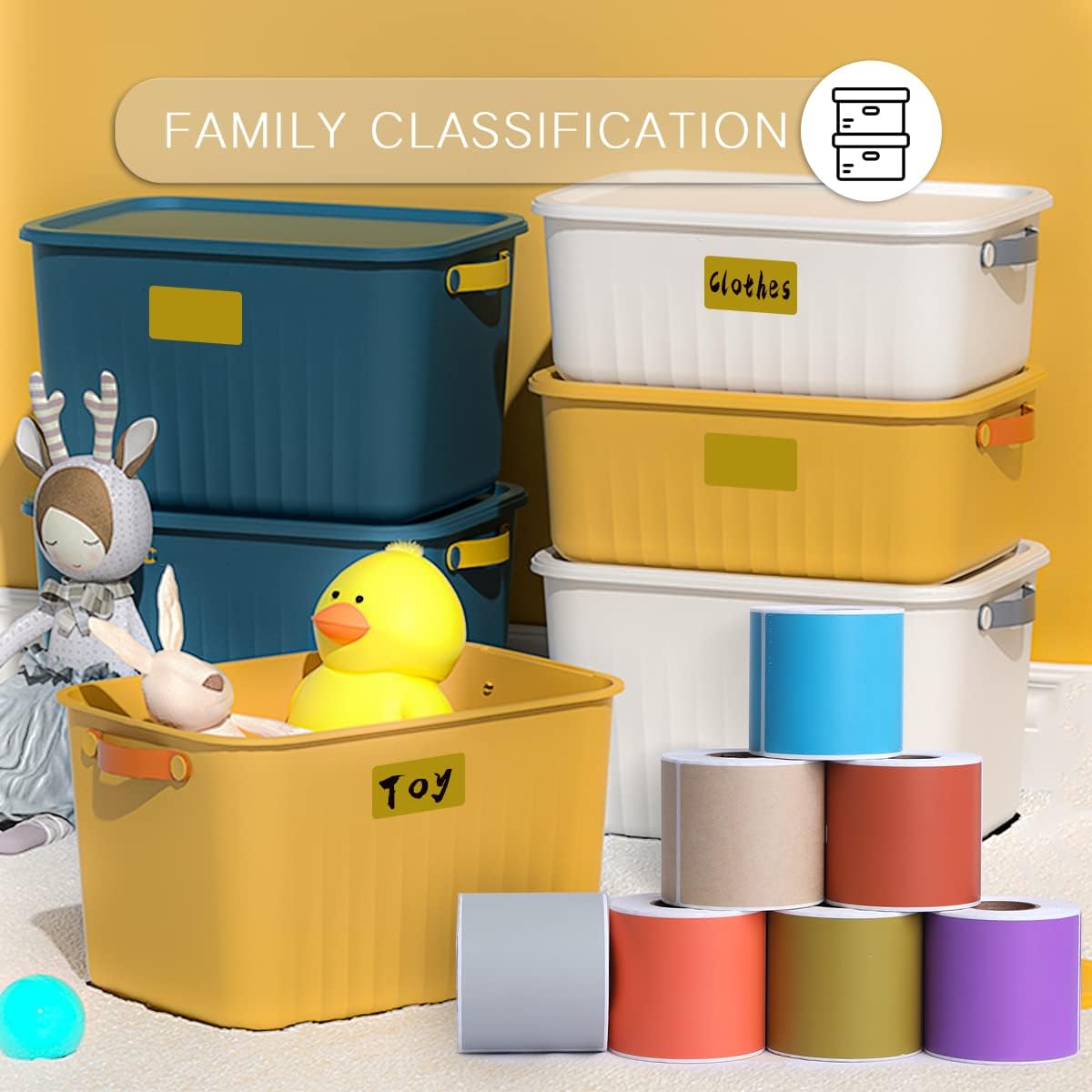 PARLAIM 3 X 5 inch Rectangle Inventory Labels Color Coding Stickers, 250PCS Permanent Stciker for Warehouse Moving Box Square Label (Olive)