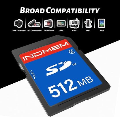 512MB SD Card (5 Pack), SDHC Flash Memory Cards UHS-I U1 Class 4 High-Speed Full HD Video Compatible with Digital Point-and-Shoot Cameras, HD Camcorders, DSLR and PC